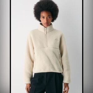 TNA Cream Teddy Fleece Half-Zip Jacket